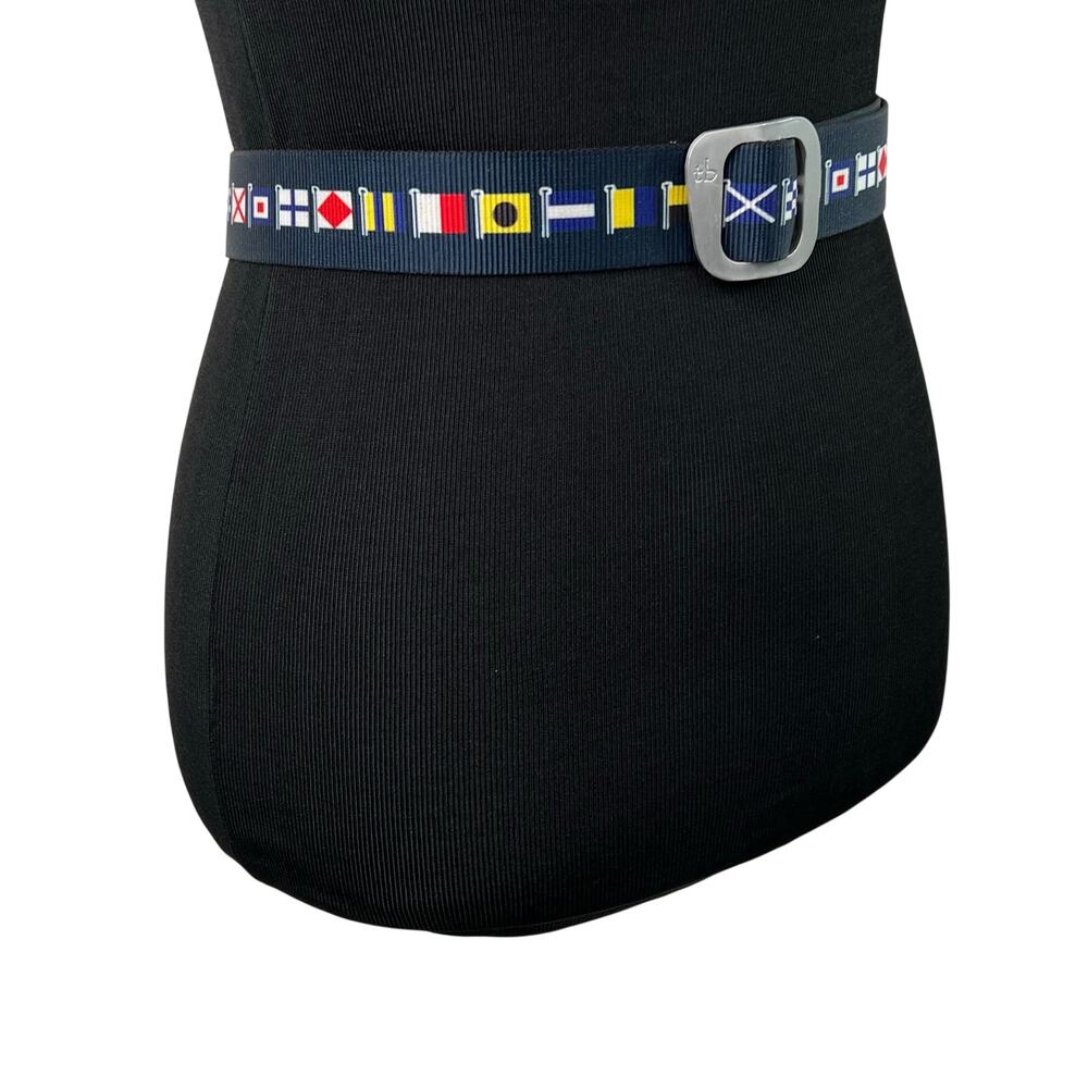 Thomas Bates Nautical Defender Belt Adult Size Navy Blue Maritime Flag 1.5 in